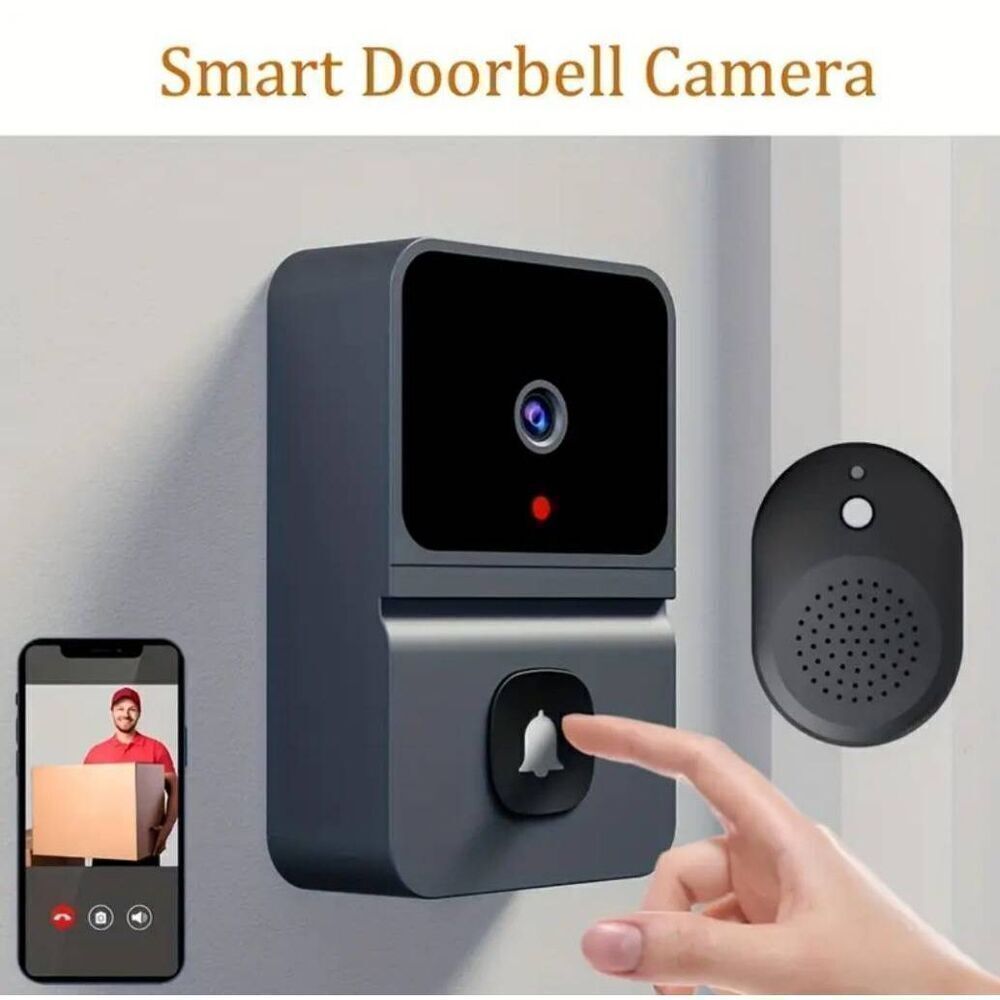 Smart doorbell wireless security camera w 2way audio night vision